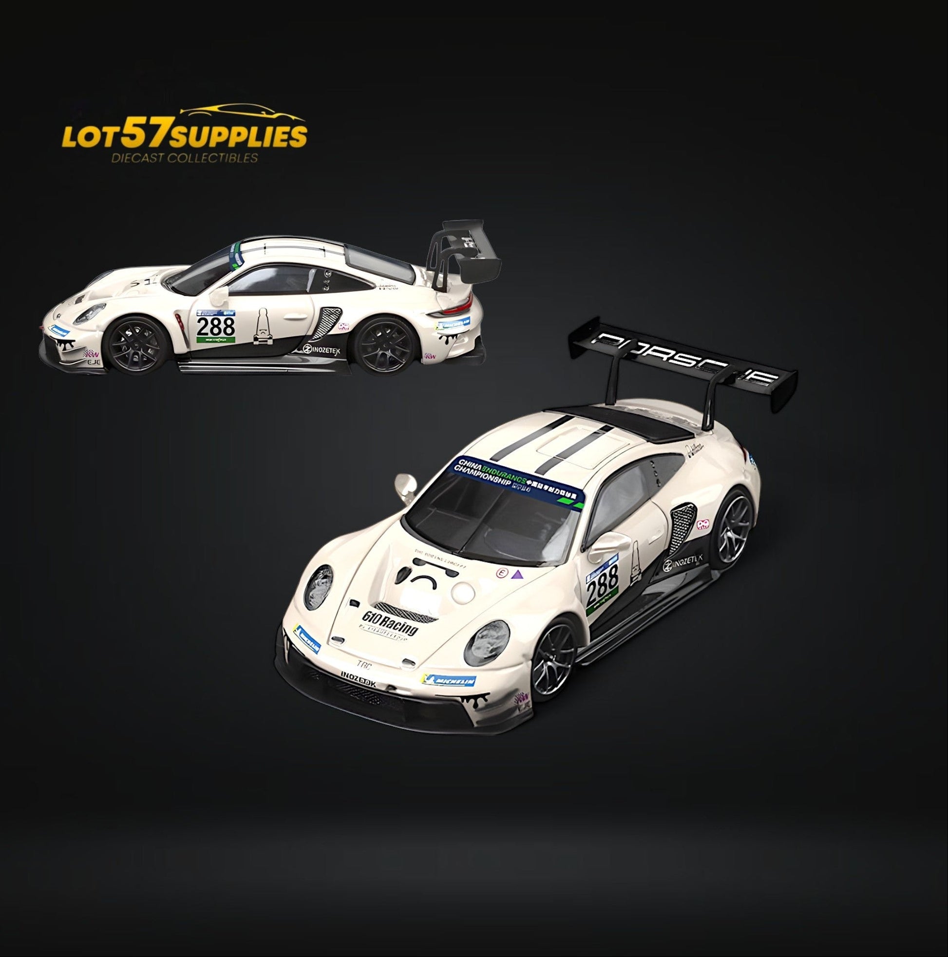 (Pre-Order) SR STAR RACE Porsche 911 GT3 Racing Milky White No.288 Racing 1:64