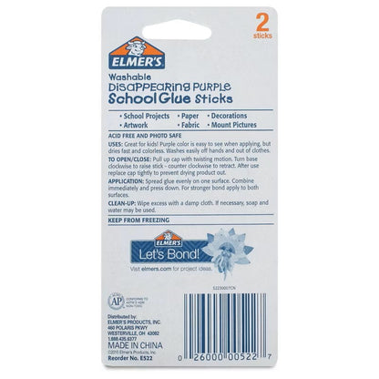Bulk Buy: Elmers Washable School Glue Stick Purple .22 Ounce (2-Pack)
