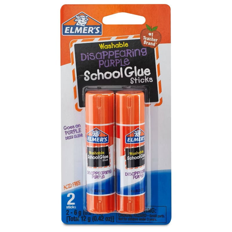 Bulk Buy: Elmers Washable School Glue Stick Purple .22 Ounce (2-Pack) Main image