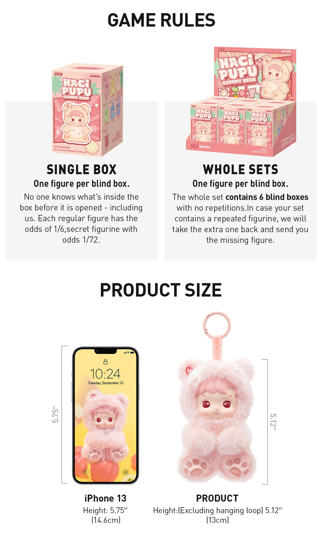 Hacipupu Gummy Bear Series - Vinyl Plush Pendant Blind Box - Collectors World Toys