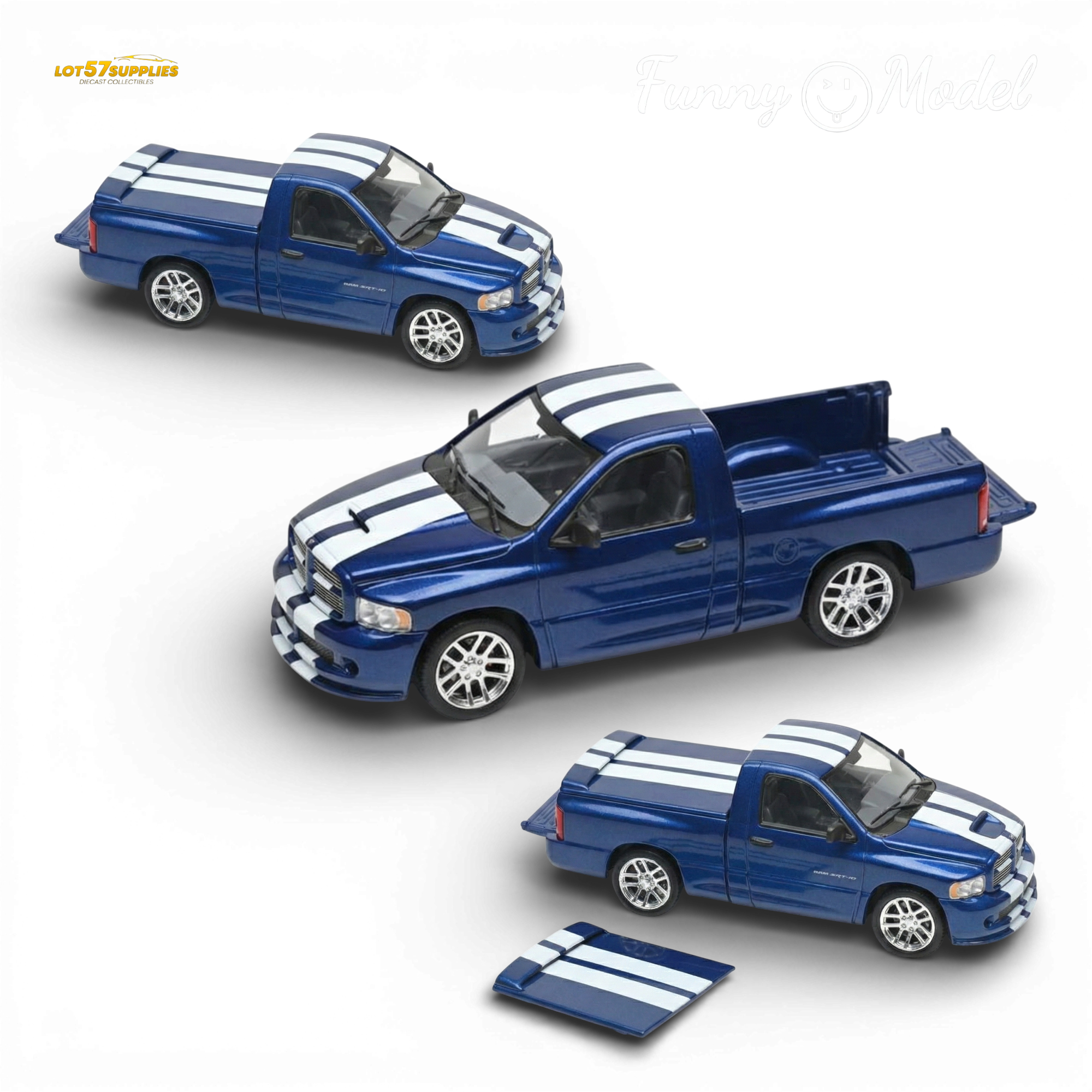(Pre-Order) Funny Model 2004 Dodge RAM SRT-10 - VCA Edition Blue 1:64 Main image