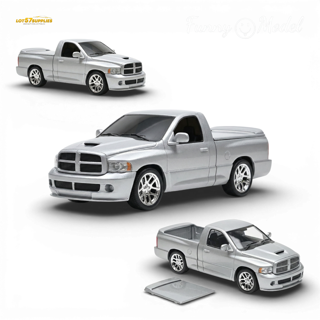 (Pre-Order) Funny Model 2004 Dodge RAM SRT-10 - Bright Silver Metallic 1:64