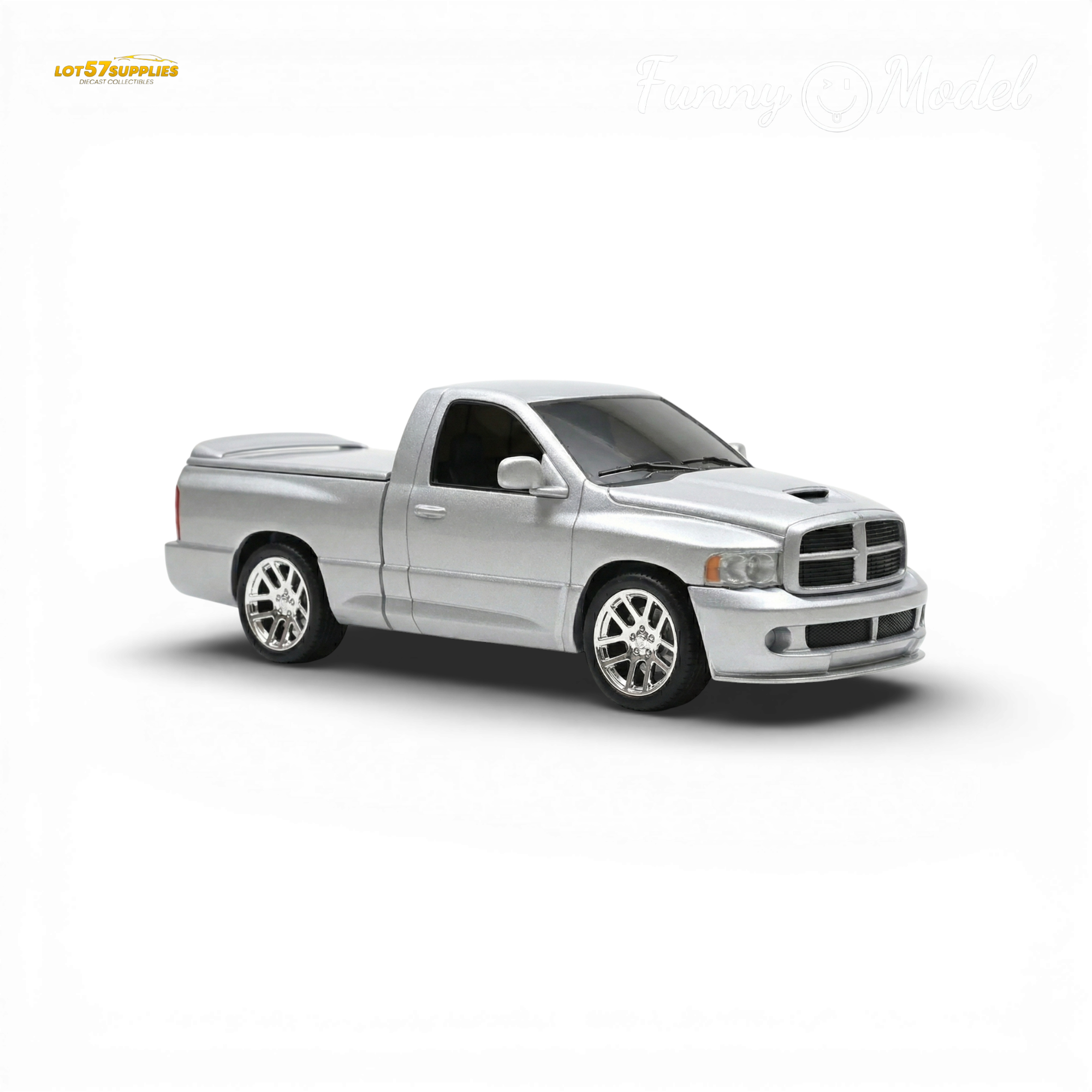 (Pre-Order) Funny Model 2004 Dodge RAM SRT-10 - Bright Silver Metallic 1:64
