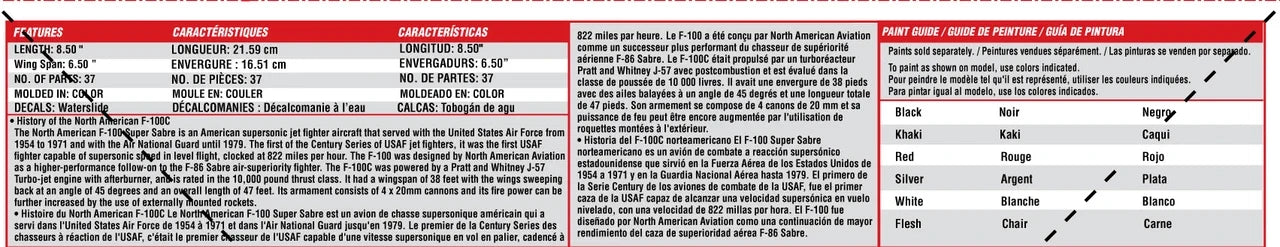 1:70 F-100C Super Sabre United States Air Force (USAF) with Swivel Stand