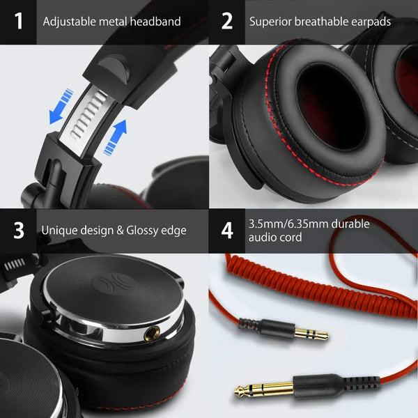 OneOdio Studio Pro 50 Wired Headphones – DJ Hi-Fi Over-Ear with Mic