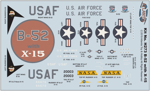 1:175 Boeing B-52 Stratofortress and X-15 Hypersonic Aircraft with Swivel Stand