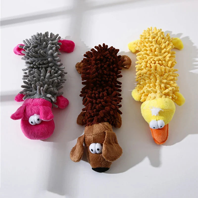 Durable Squeaky Dog Plush Toy – Animal Shape Chew Toy for Small Dogs & Puppies