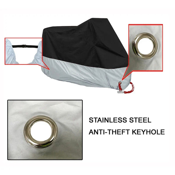 190T Black Blue Design Waterproof Motorcycle Covers Motors Dust Rain Snow UV Protector Cover Indoor Outdoor M L XL XXL XXXL 4XL