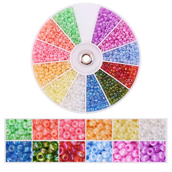 2000pcs/Lot 12Grids Glass Seed Beads Set Charms Jewelry Beads For Bracelet Necklace Earrings Handmade Craft DIY Jewelry Making