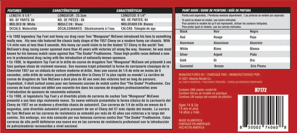 1:24 Tom "Mongoose" McEwen's 1957 Chevrolet Funny Car "World's Fastest '57 Chevy" Plastic Model Kit