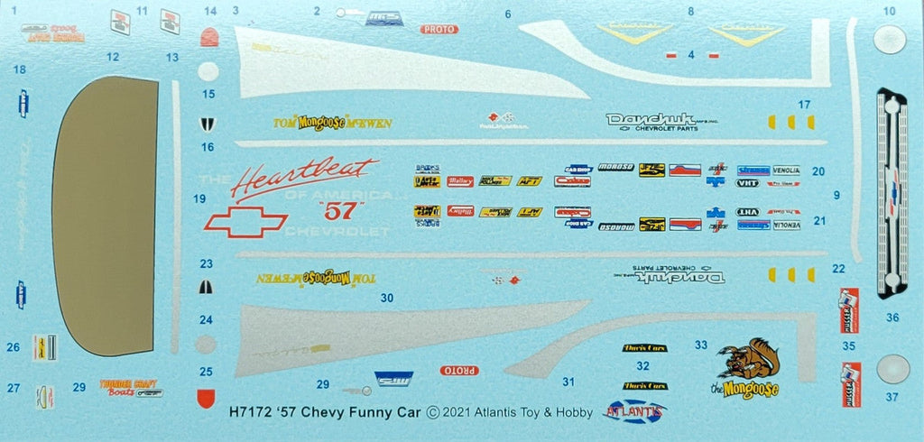 1:24 Tom "Mongoose" McEwen's 1957 Chevrolet Funny Car "World's Fastest '57 Chevy" Plastic Model Kit