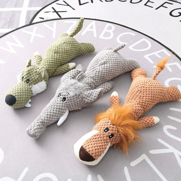 Plush Cartoon Dog Toy – Squeaky Chew Toy for Small Dogs, Teeth Grinding & Fun Playtime