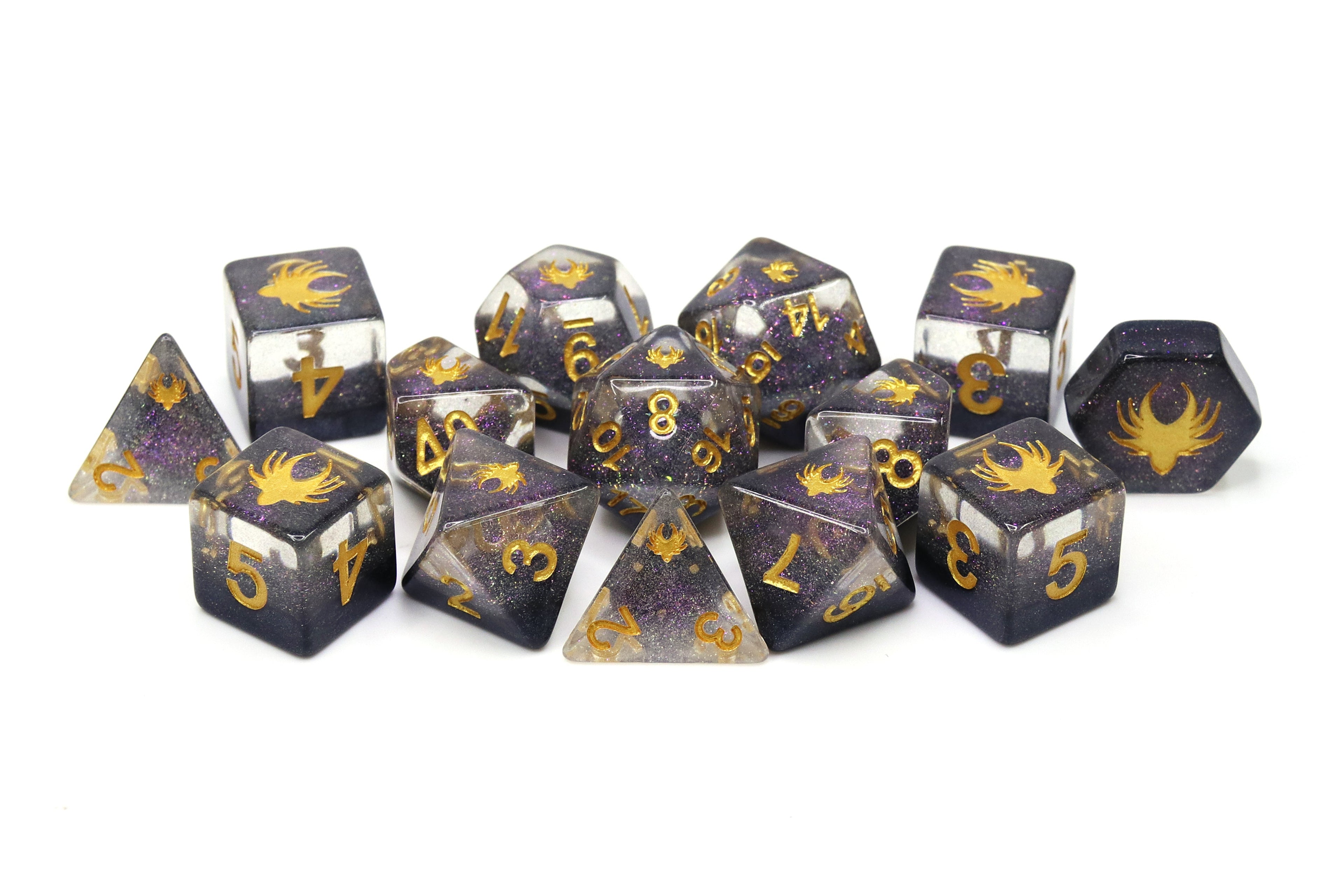 Ascending Shadow - 14 Piece DnD Dice Set | Acrylic RPG Gaming Dice - Collectors World Toys