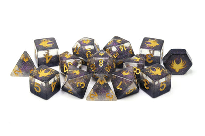 Ascending Shadow - 14 Piece DnD Dice Set | Acrylic RPG Gaming Dice