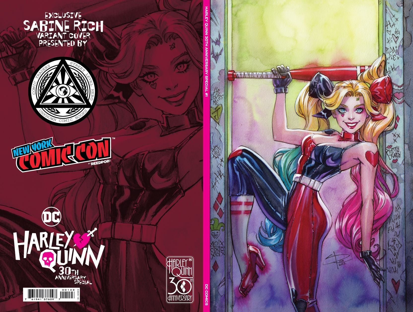 Harley Quinn 30Th Anniversary Special #1 Unknown Comics Sabine Rich Exclusive Nycc 2022 Foil Virgin Var - Collectors World Toys