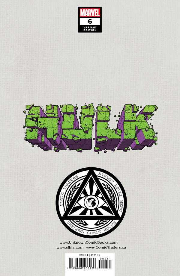 Hulk 6 Unknown Comics Stephen Segovia Exclusive Var (04/20/2022)