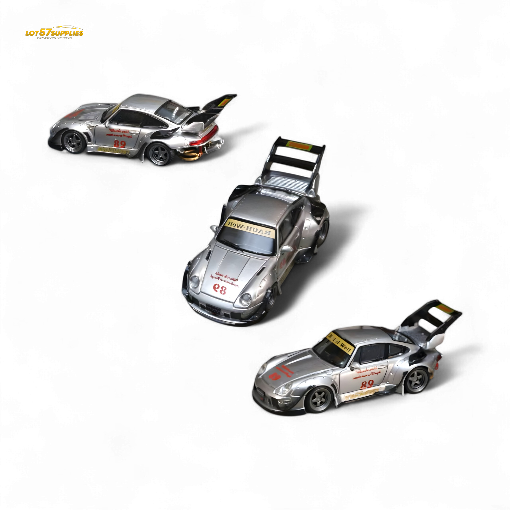 Street Weapon Porsche RWB 993 Double Exhaust Heavenly Livery Higher Tail 1:64 Main image