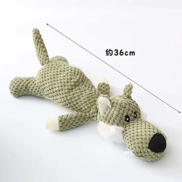 Plush Cartoon Dog Toy – Squeaky Chew Toy for Small Dogs, Teeth Grinding & Fun Playtime