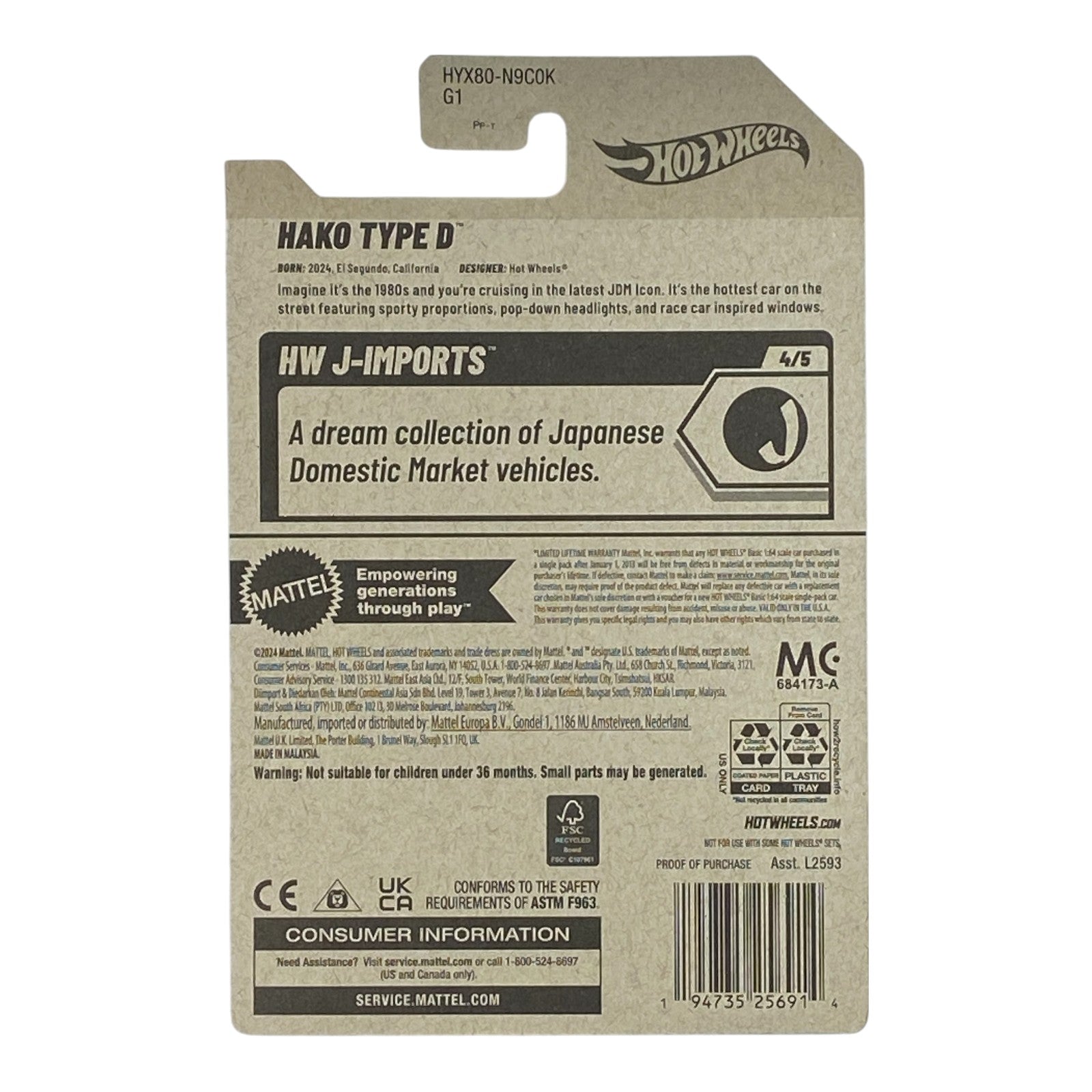 Hot Wheels Hako Type D - HW J-Imports Series 4/5 - Collectors World Toys