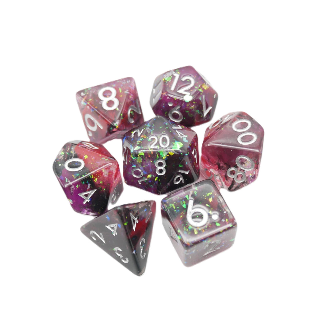 Heart's Content - 7 Piece DnD Dice Set | Acrylic RPG Gaming Dice - Collectors World Toys
