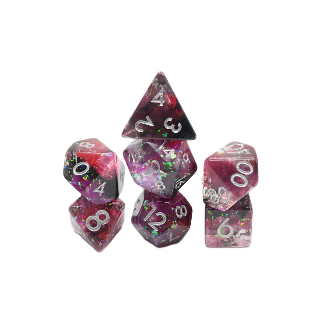 Heart's Content - 7 Piece DnD Dice Set | Acrylic RPG Gaming Dice - Collectors World Toys