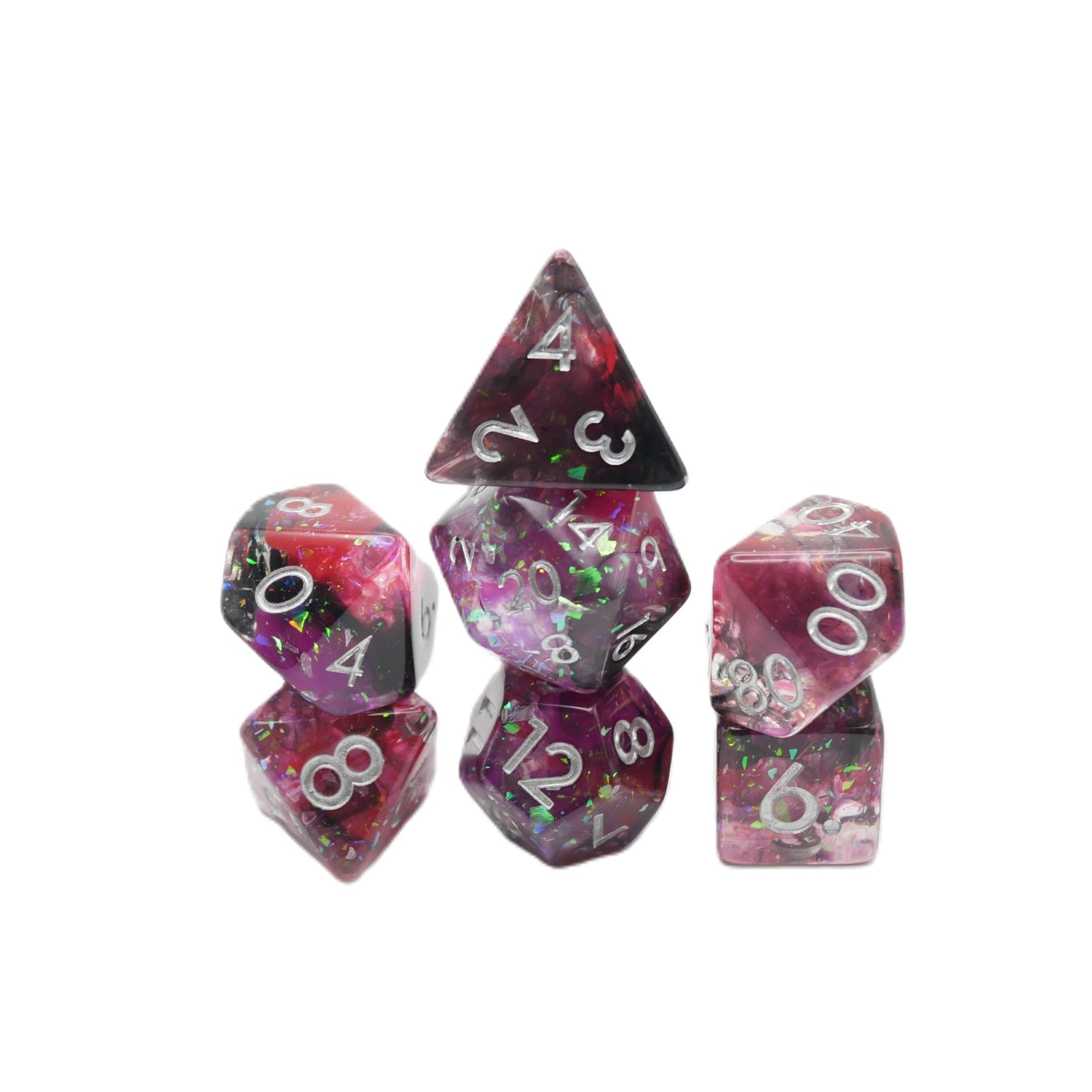 Heart's Content - 7 Piece DnD Dice Set | Acrylic RPG Gaming Dice - Collectors World Toys
