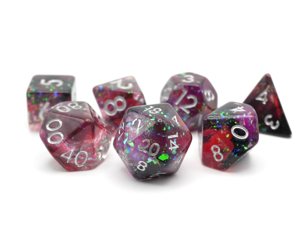 Heart's Content - 7 Piece DnD Dice Set | Acrylic RPG Gaming Dice - Collectors World Toys