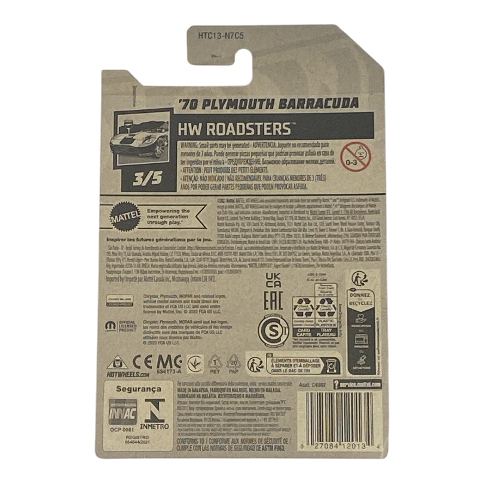 Hot Wheels '70 Plymouth Barracuda - Roadsters Series 3/5