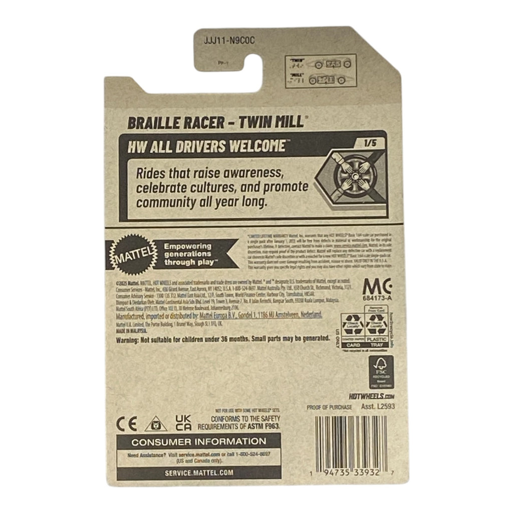 Hot Wheels Braille Racer - Twin Mill - HW All Drivers Welcome Series 1/5