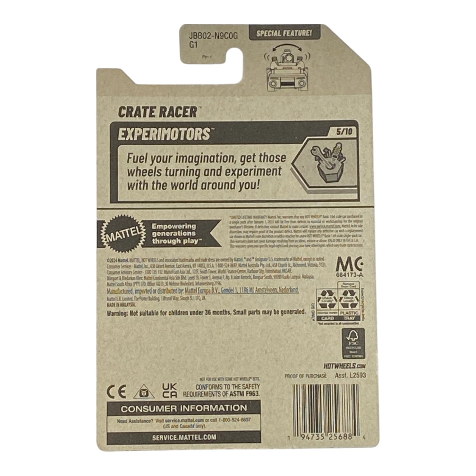 Hot Wheels Crate Racer - Experimotors Series 5/10 - Collectors World Toys