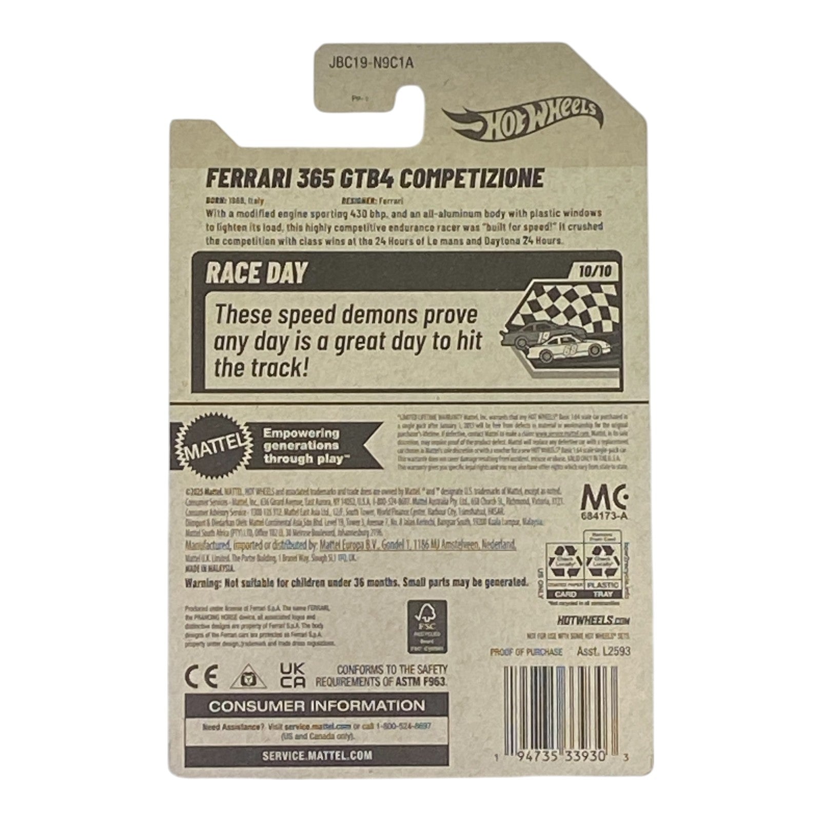 Hot Wheels Ferrari 365 GTB4 Competizione | Race Day Series 10/10 Secondary image