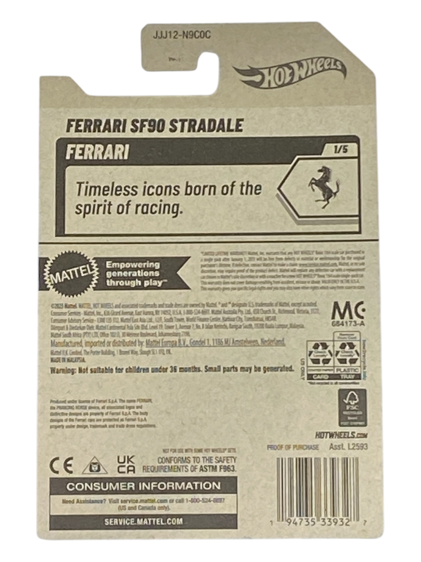 Hot Wheels Ferrari SF90 Stradale - Ferrari Series 1/5