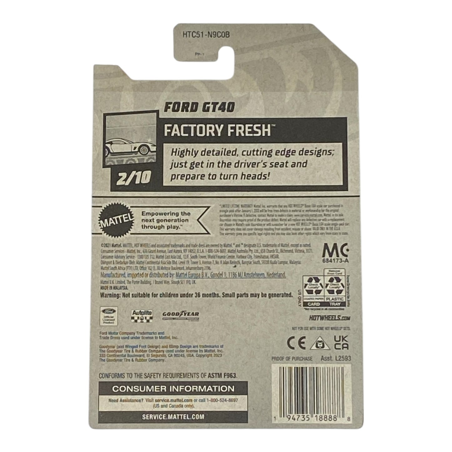 Hot Wheels Ford GT40 - Factory Fresh Series 2/10