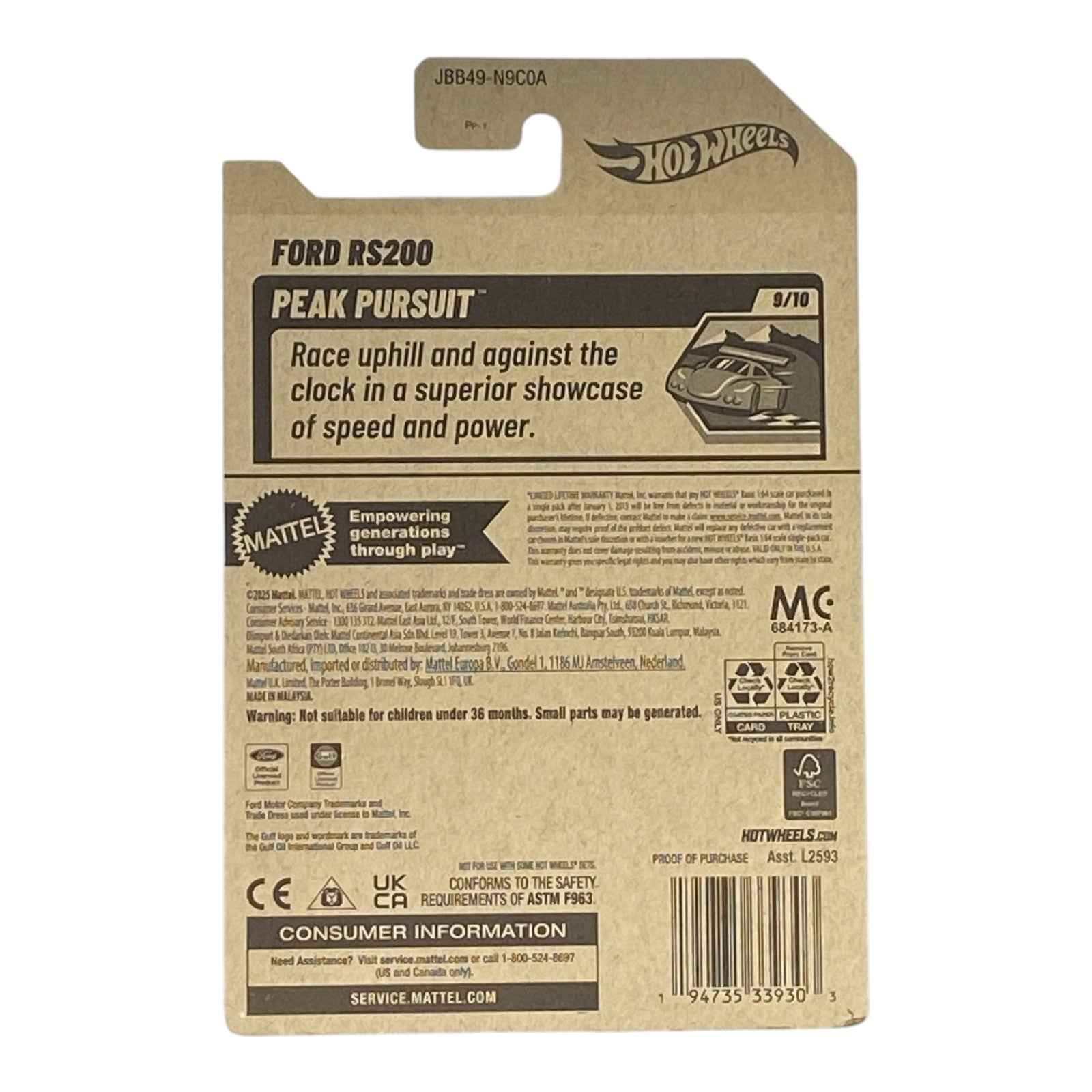 Hot Wheels Ford RS200 - Peak Pursuit Series 9/10