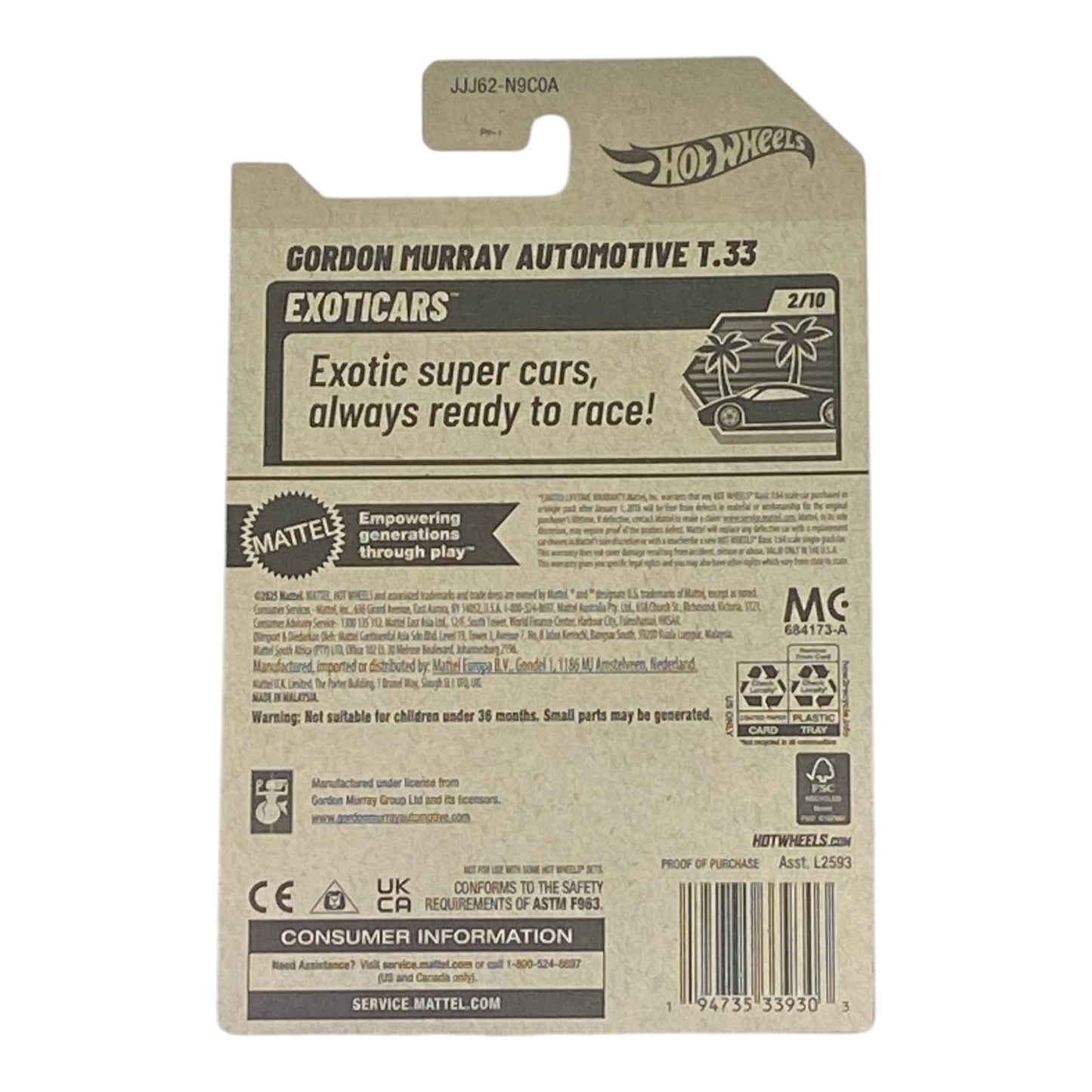 Hot Wheels Gordon Murry Automotive T.33 - Exoticars Series 2/10