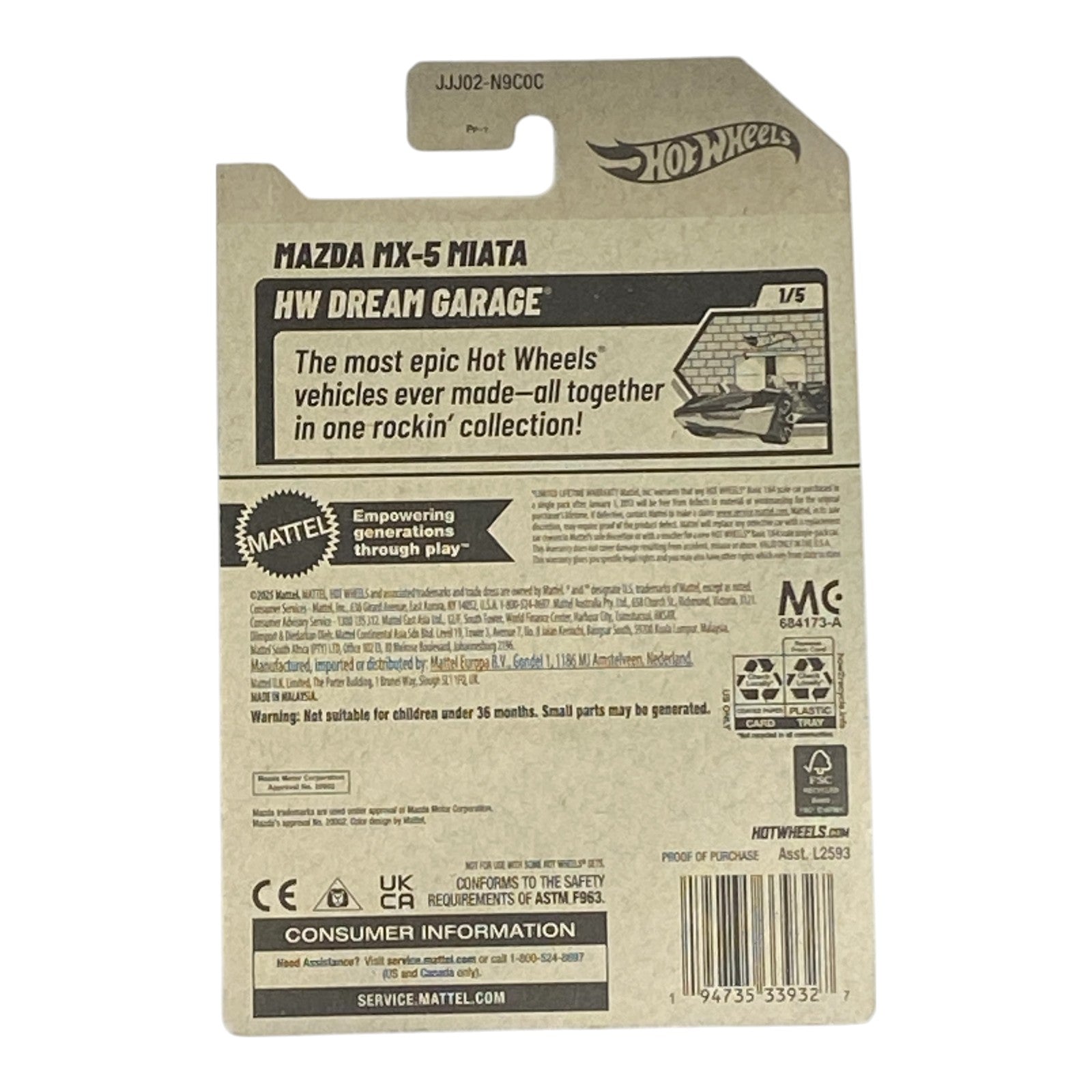 Hot Wheels Mazda MX-5 Miata - HW Dream Garage Series 1/5
