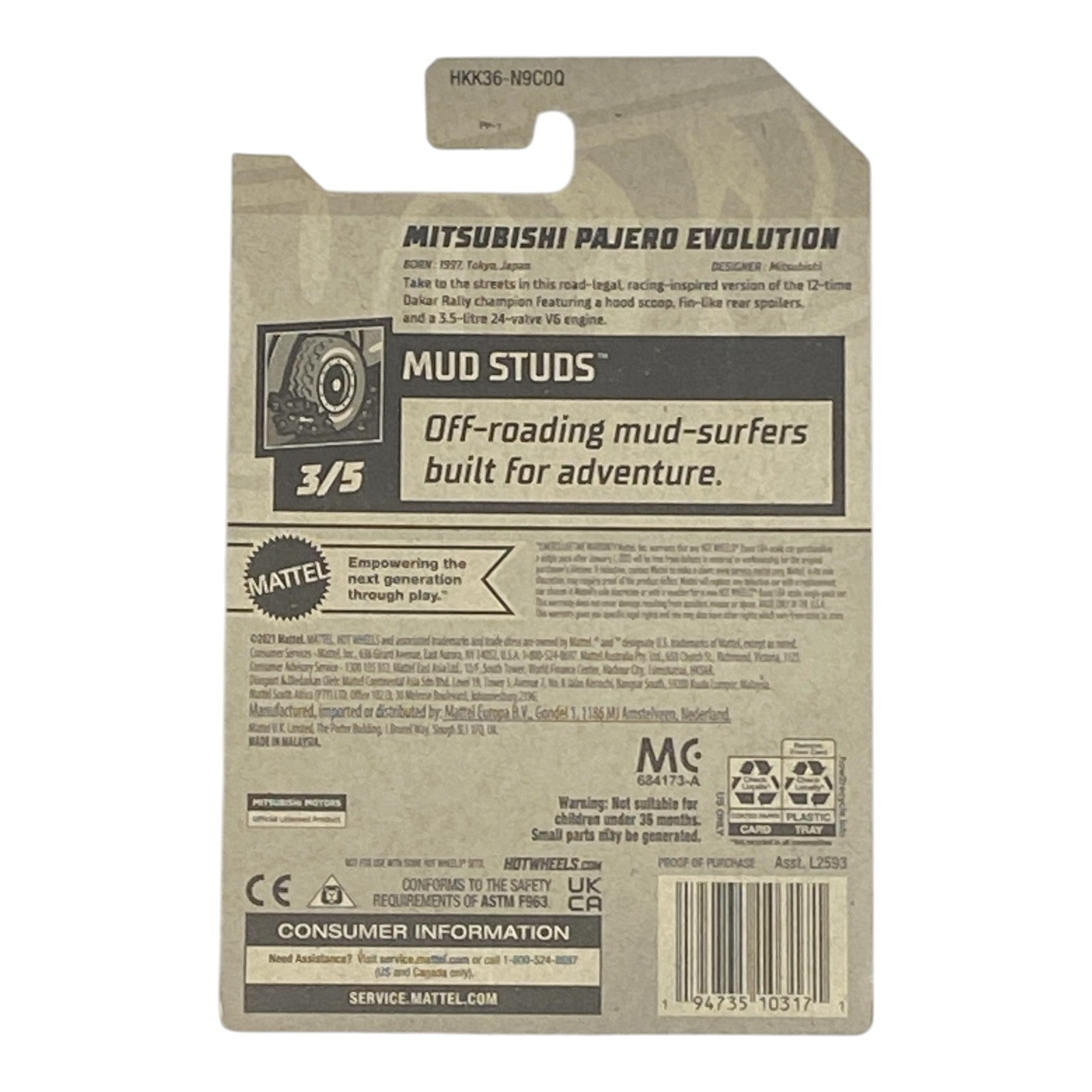 Hot Wheels Mitsubishi Pajero Evolution - Mud Studs Series 3/5 Secondary image