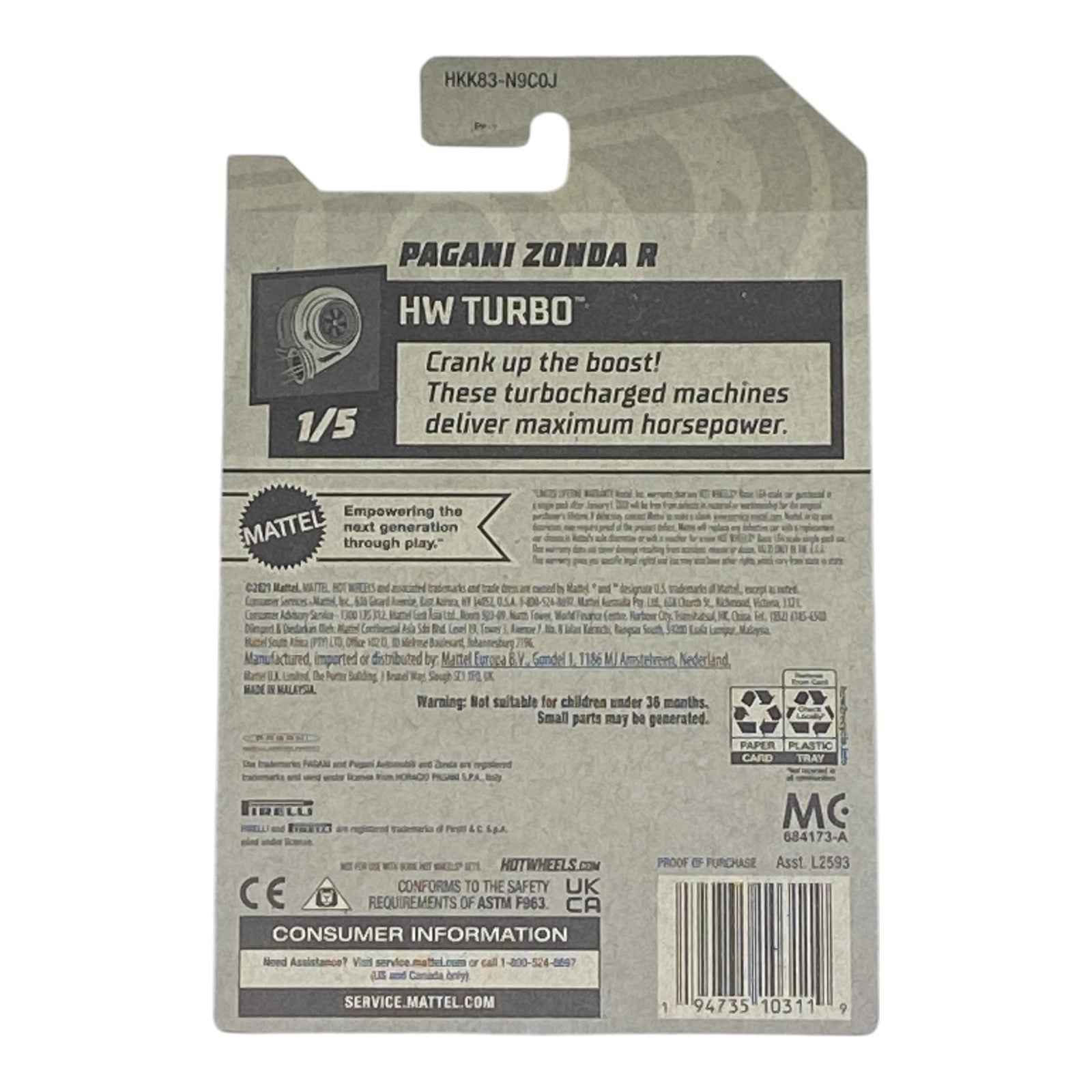 Hot Wheels Pagani Zonda R - Turbo Series 1/5