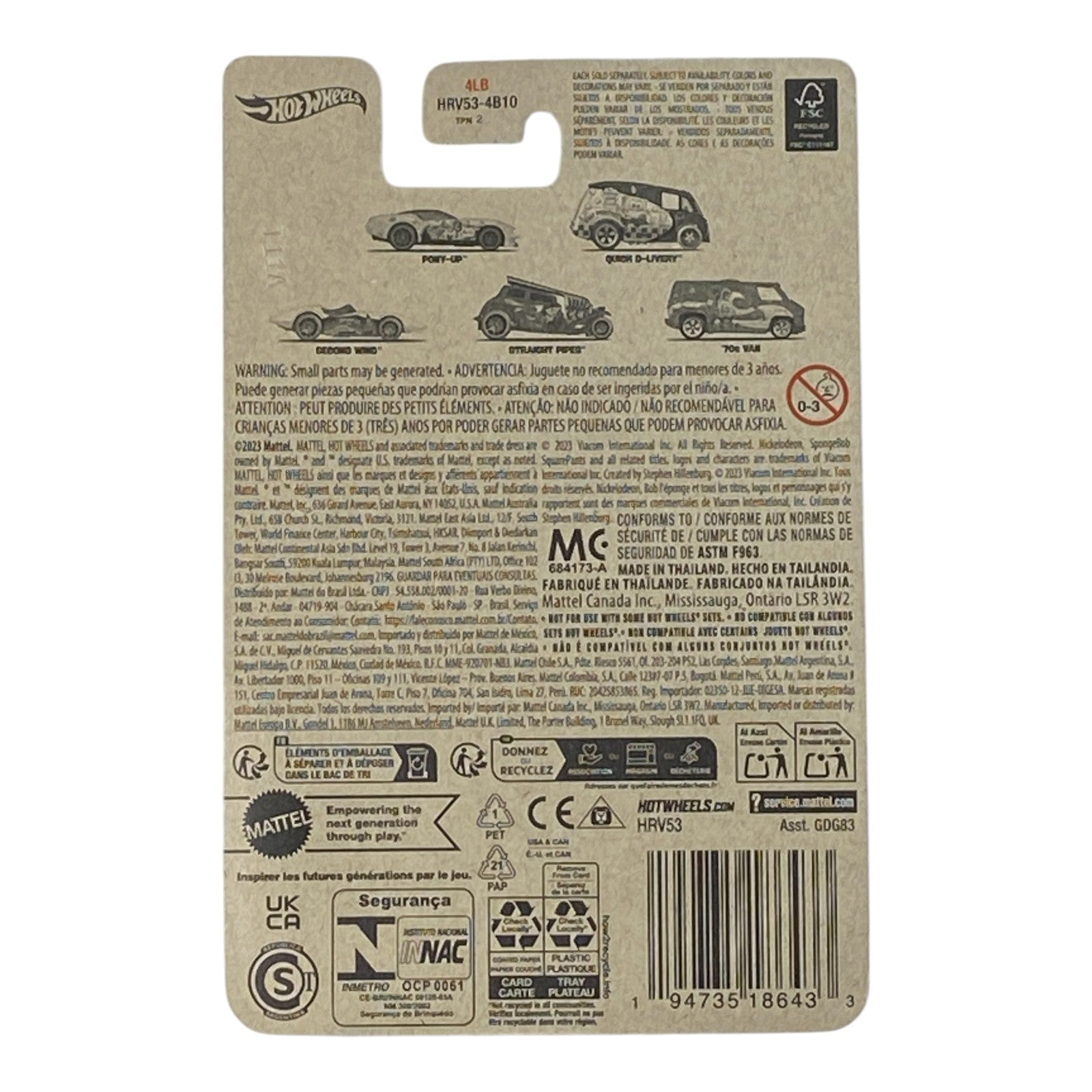 Hot Wheels Pony-Up - SpongeBob 25'th Anniversary Series 2/5 - Collectors World Toys