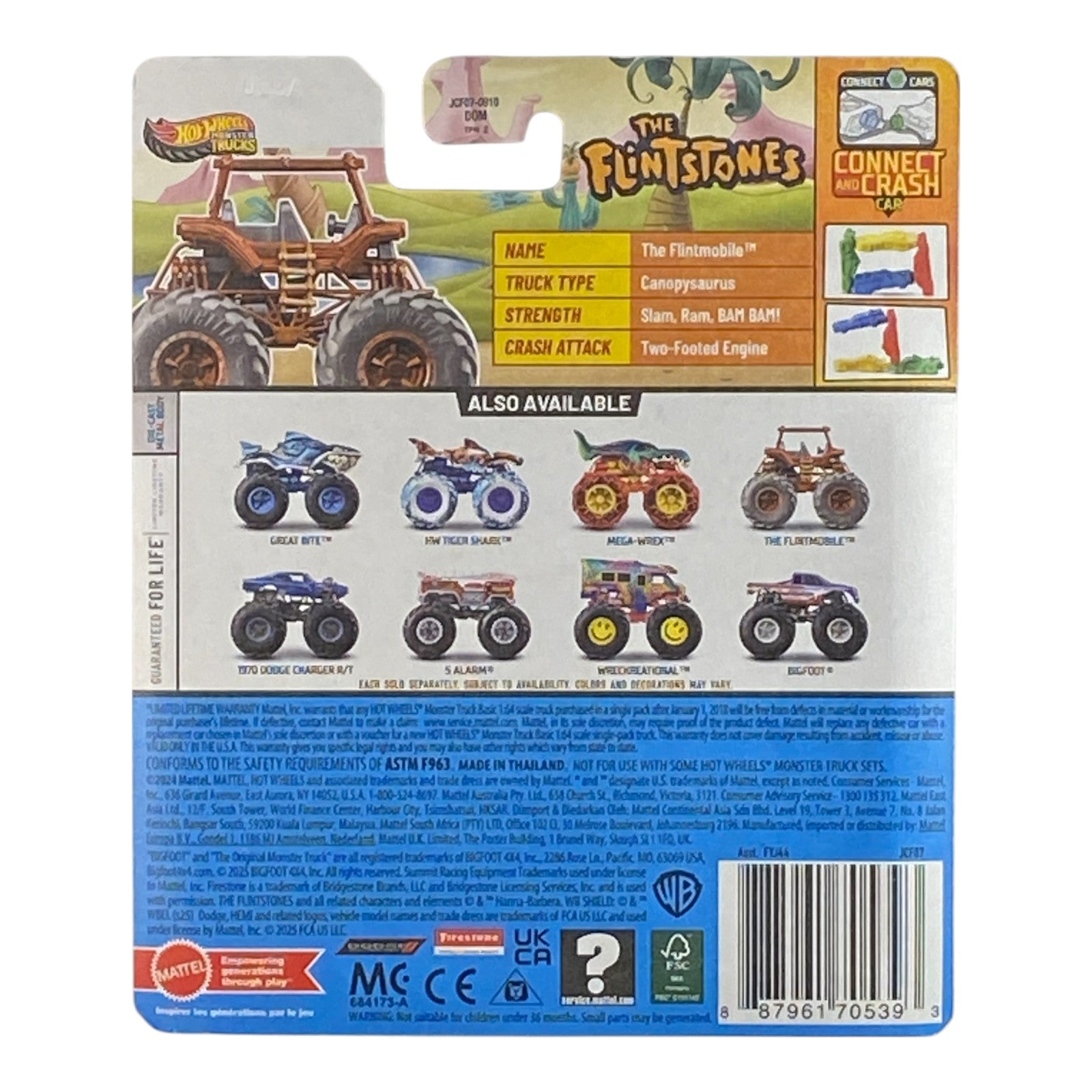 Hot Wheels The Flintmobile  - Monster Trucks Series The Flintstones - Collectors World Toys