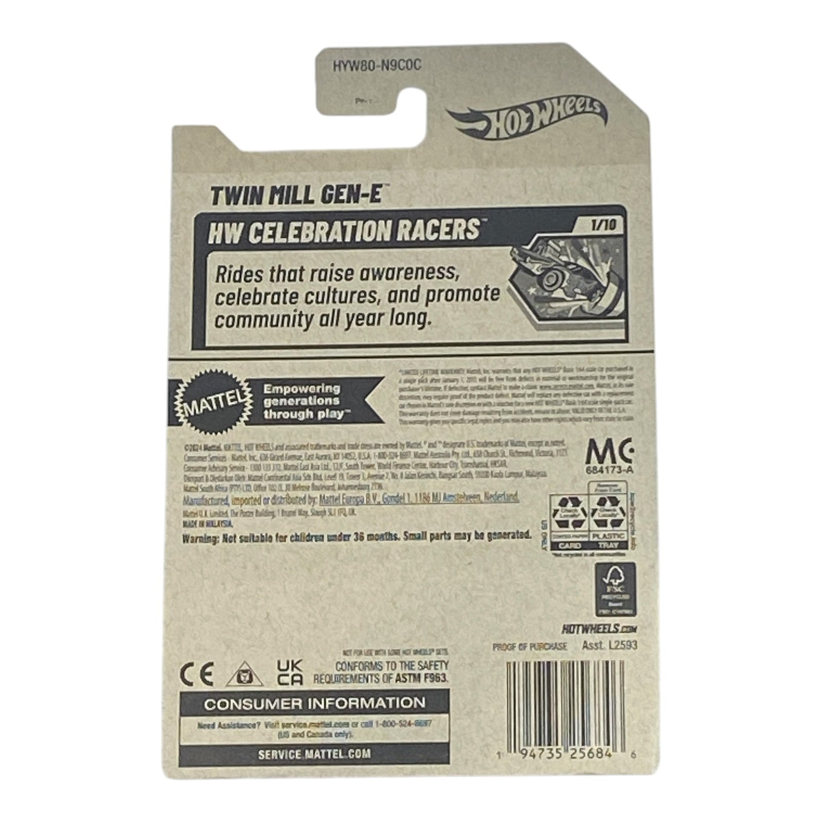 Hot Wheels Twin Mill Gen-E - HW Celebration Racers Series 1/10