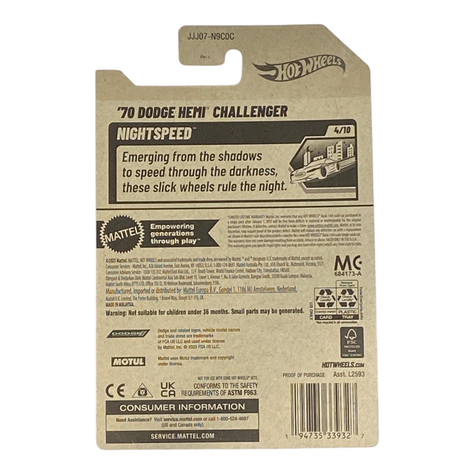 Hot Wheels '70 Dodge Hemi Challenger - Nightspeed Series 4/10