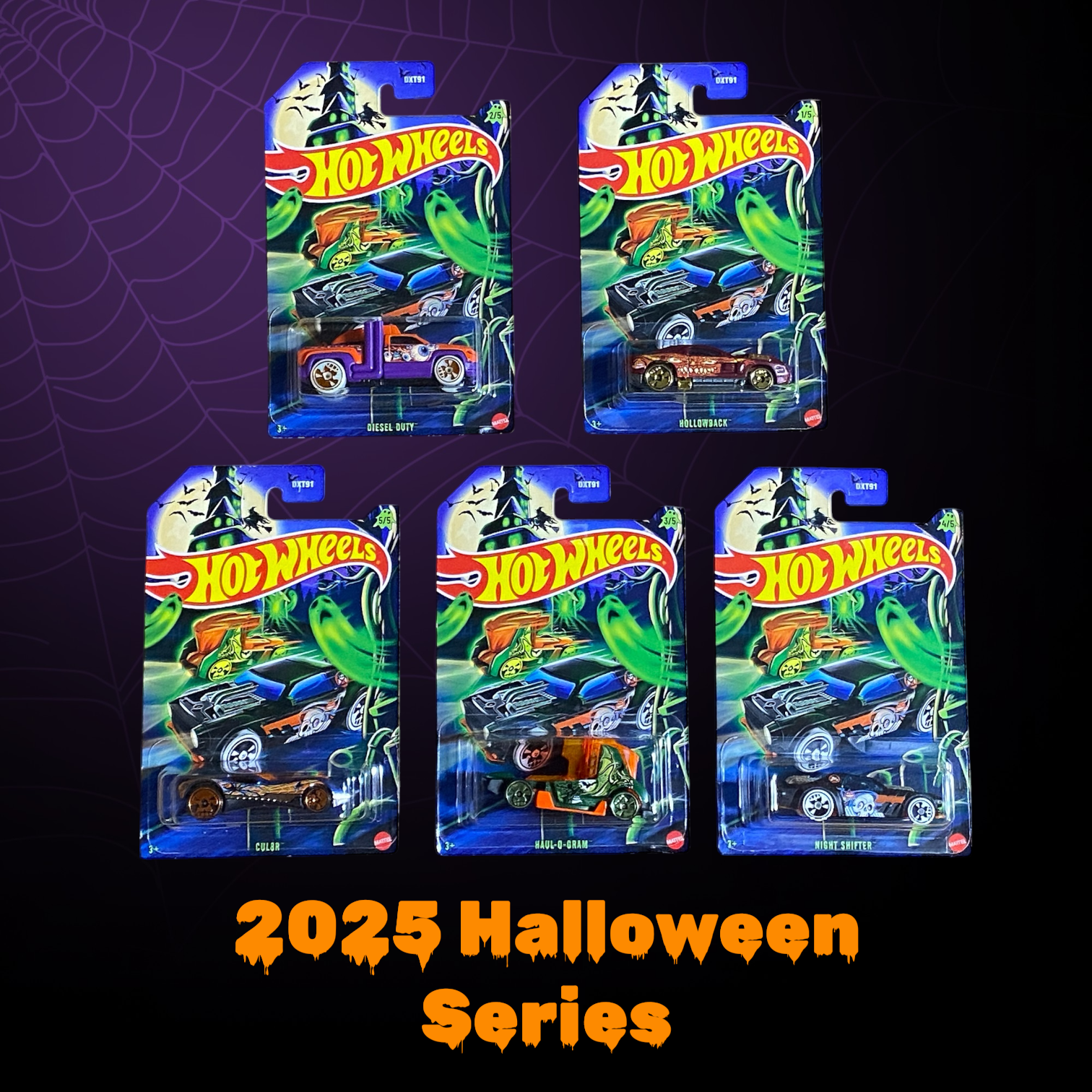 Hot Wheels 2025 Halloween Series Complete Set of 5