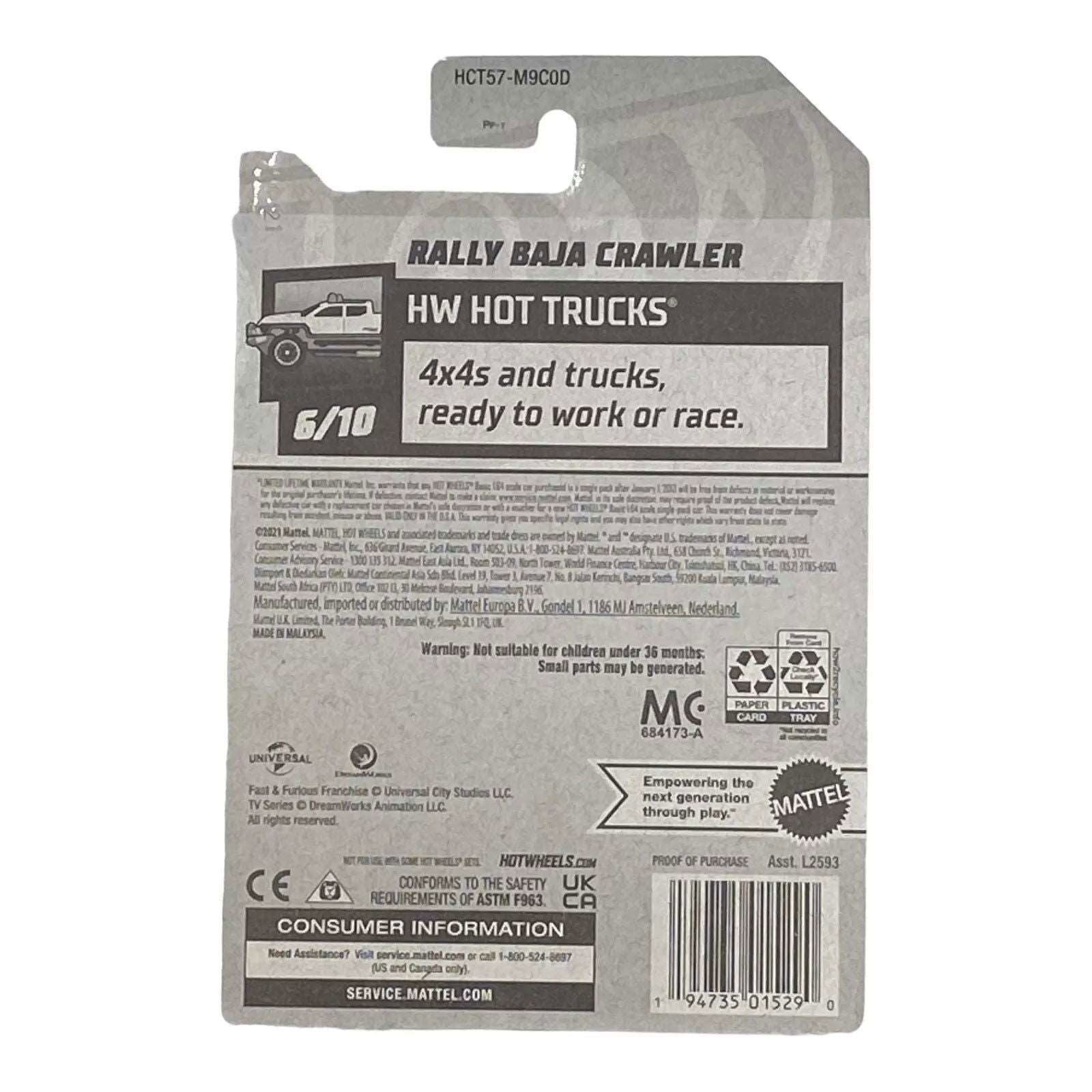 Hot Wheels Rally Baja Crawler - Fast & Furious Spy Racers - Hot Trucks Series - Collectors World Toys