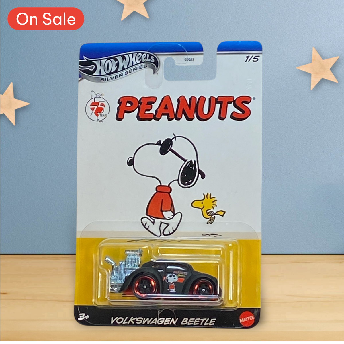 Hot Wheels Volkswagen Beetle - Silver Series Peanuts 75 Years 1/5