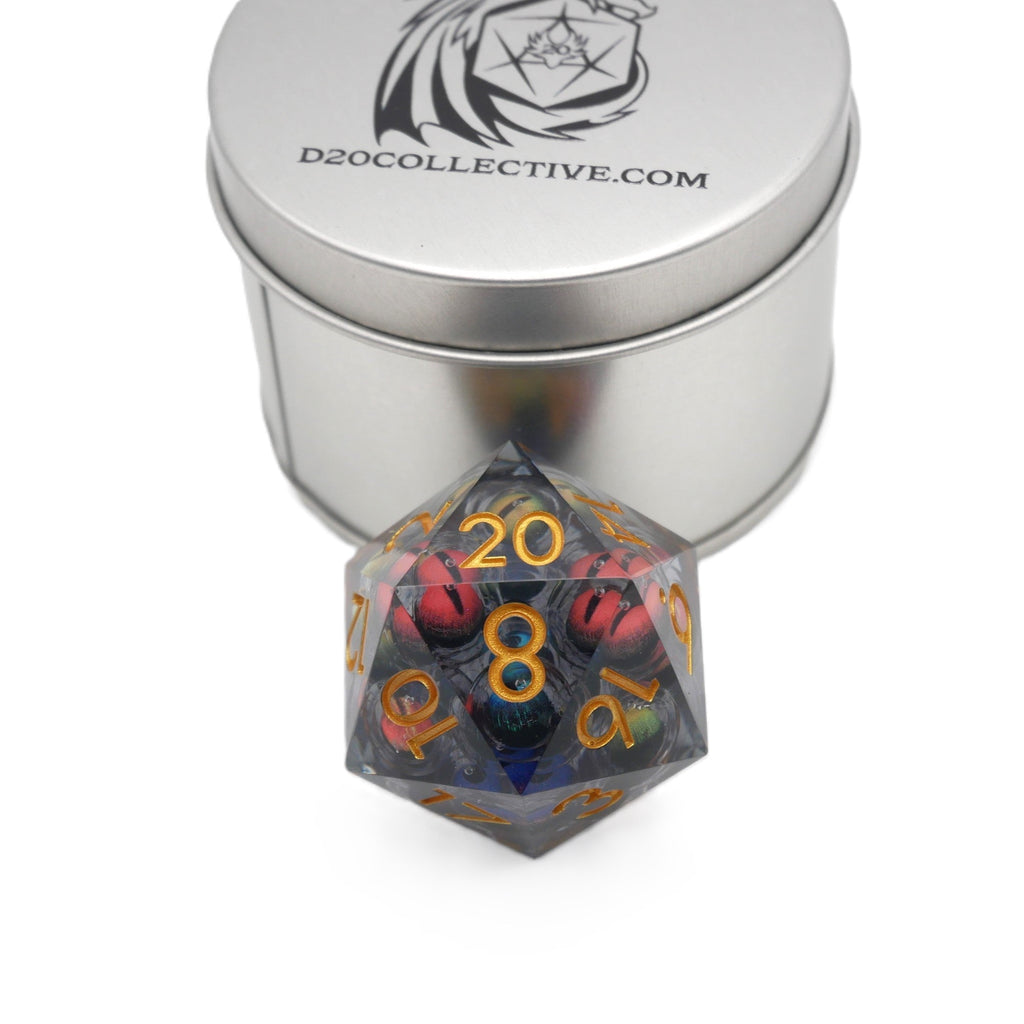 Hydra's Eyes | Giant D20 Moving Eye DnD Dice | Acrylic RPG Gaming Dice - Collectors World Toys
