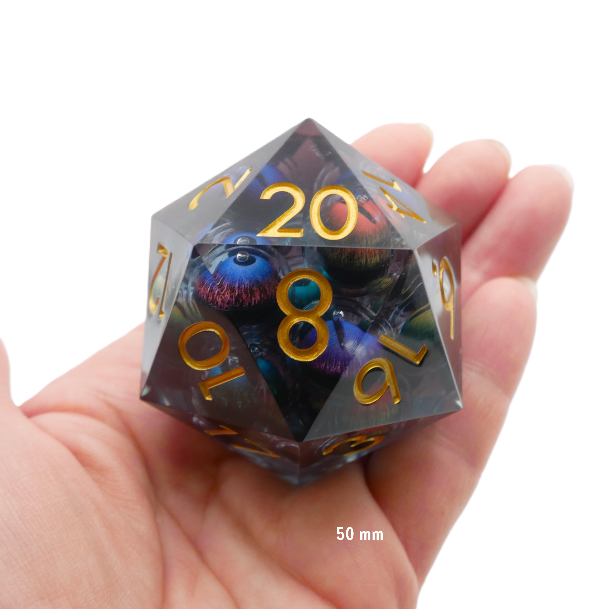 Hydra's Eyes | Giant D20 Moving Eye DnD Dice | Acrylic RPG Gaming Dice - Collectors World Toys