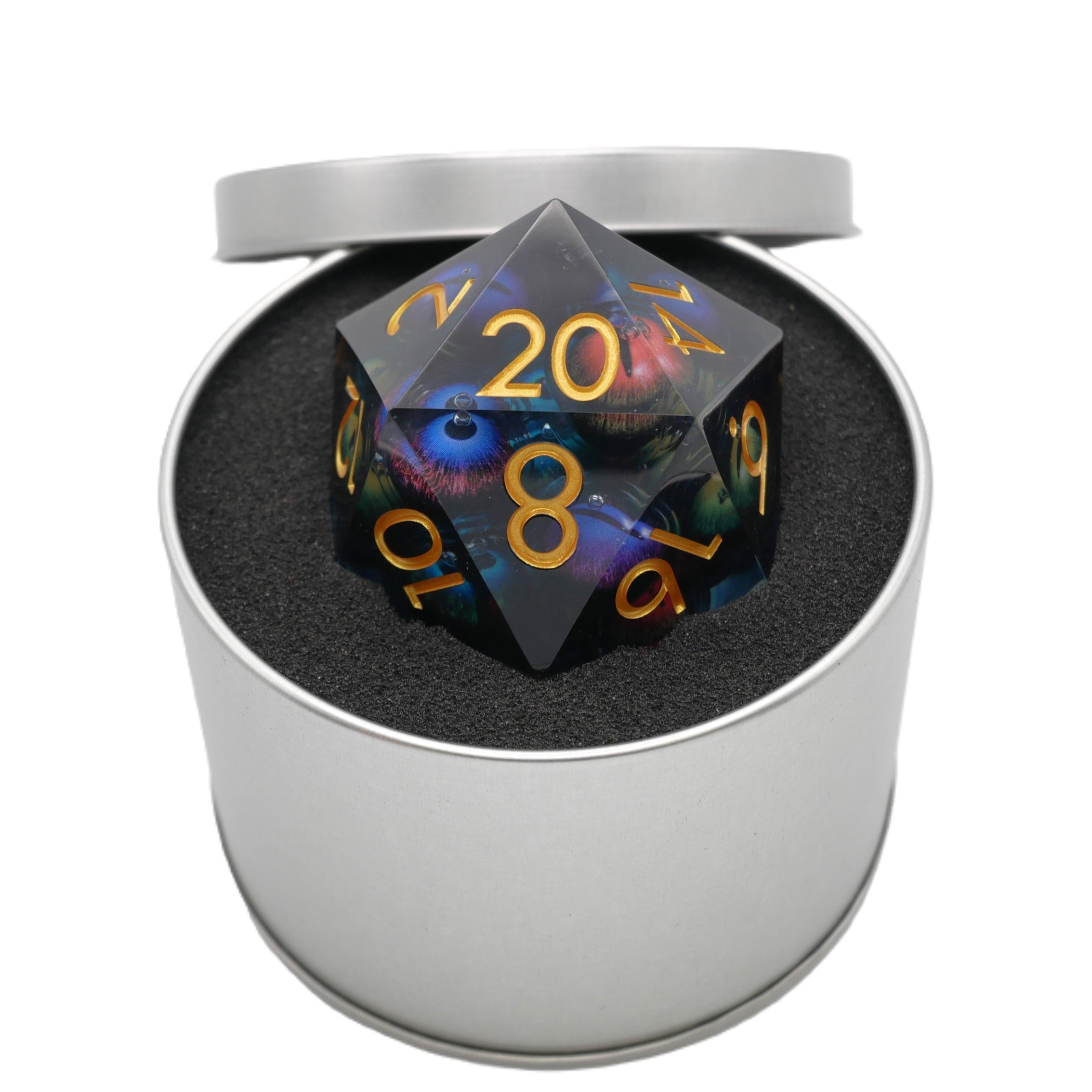 Hydra's Eyes | Giant D20 Moving Eye DnD Dice | Acrylic RPG Gaming Dice - Collectors World Toys