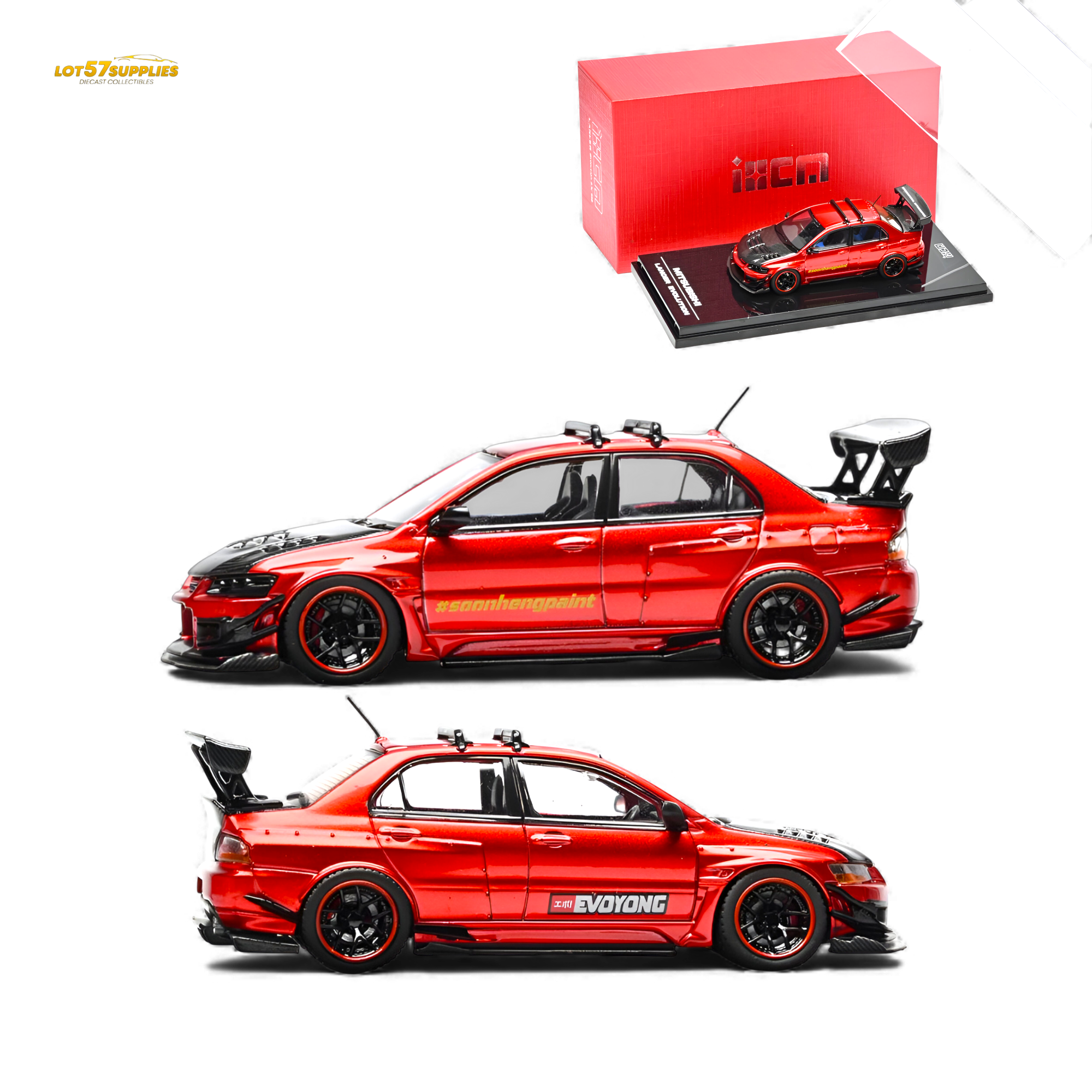 (Pre-Order) IHCM Mitsubishi Lancer Evo IX - Metallic Red 1:64 Main image