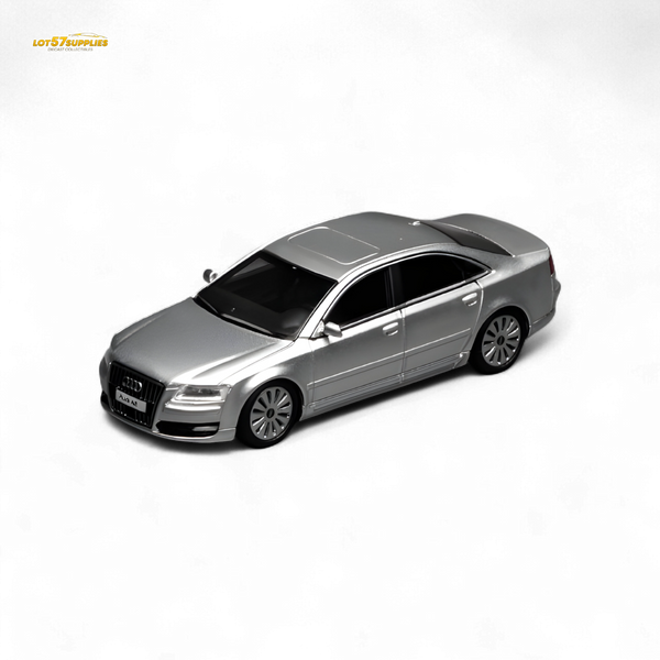 (Pre-Order) Motorhelix 2008 Audi A8 D3 Facelift - Ice Silver Metallic 1:64